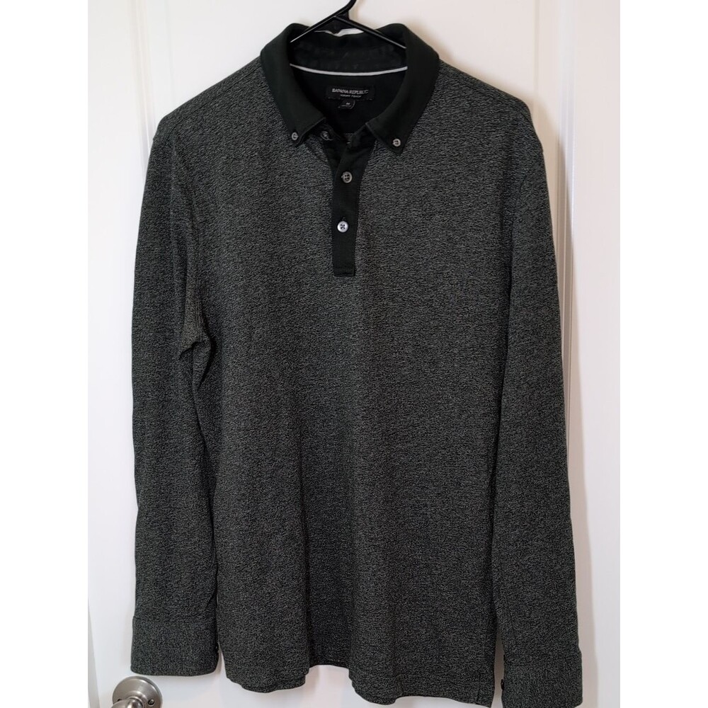 Banana Republic Long Sleeve Polo - Charcoal Heather